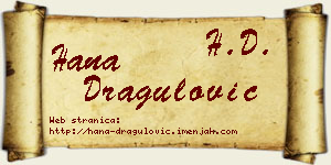 Hana Dragulović vizit kartica